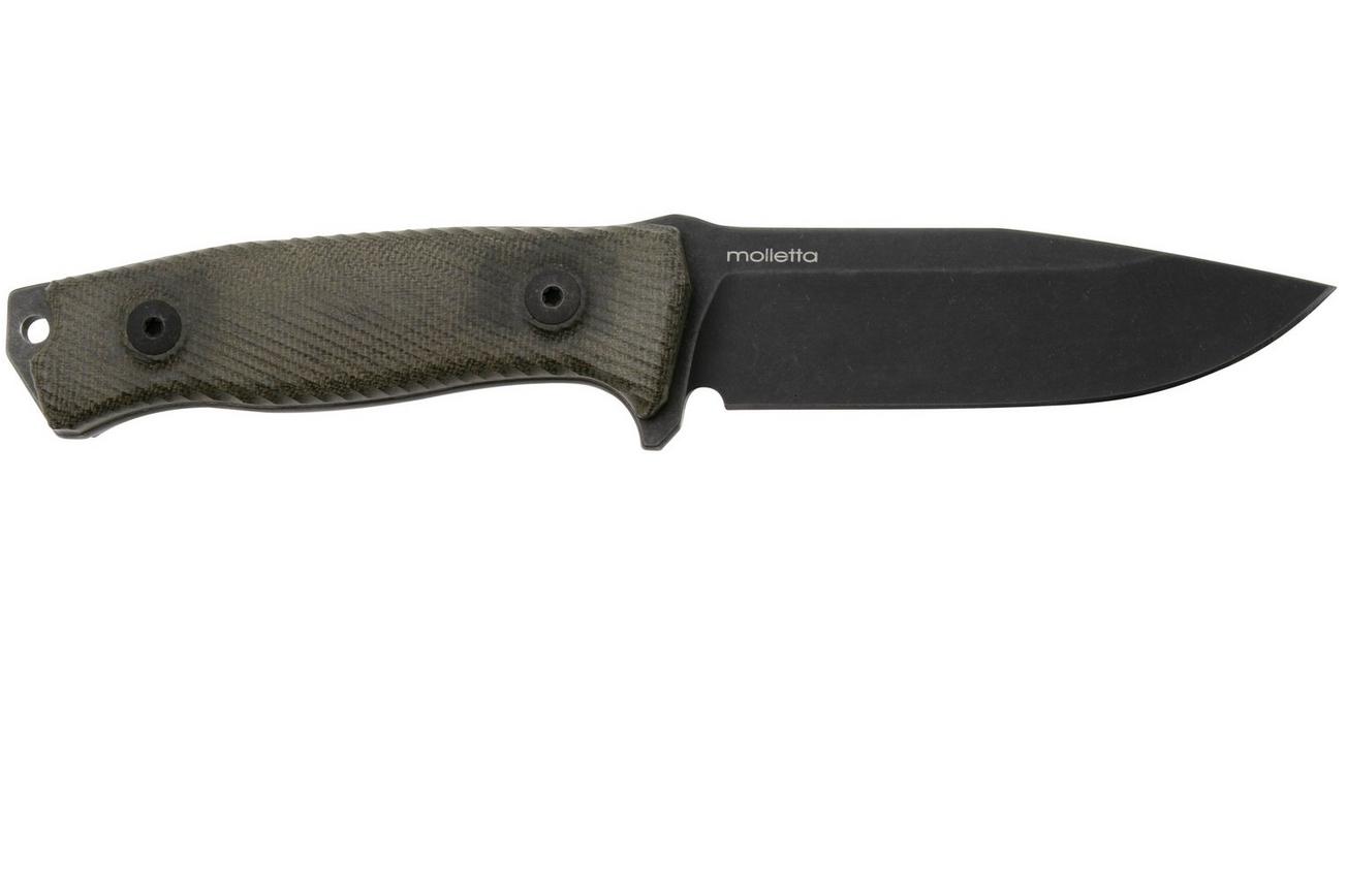 LionSteel M5B Sleipner Black, Green Canvas Micarta survivalmes