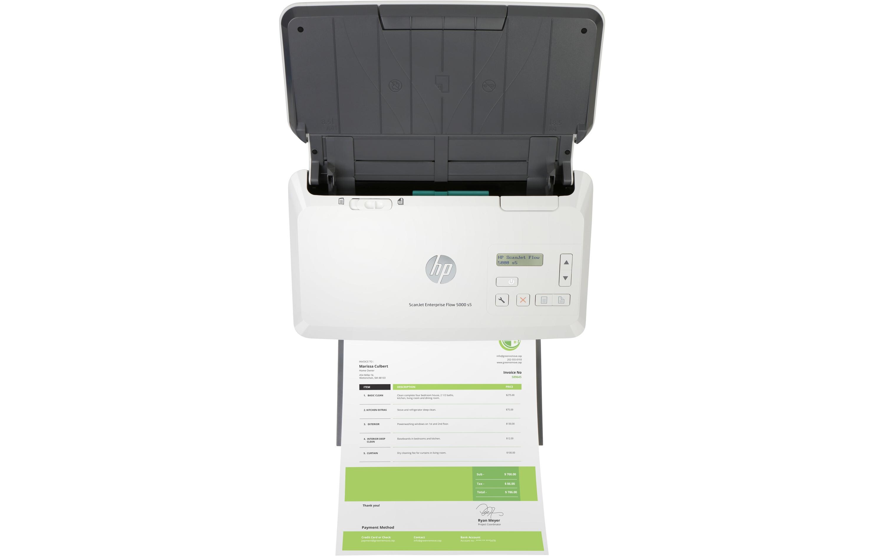 Dokumentenscanner ScanJet Enterprise Flow 5000 s5<br>Dokumentenscanner für kleine Unternehmen mit Scanvolumen bis zu 7'500 Seiten pro Tag