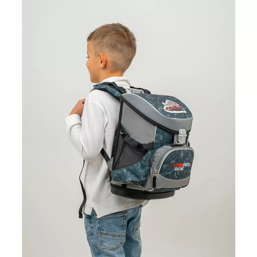 Belmil Schulranzen Mini Fit Schulranzen Set 4-teilig mit Brustgurt Red Dots