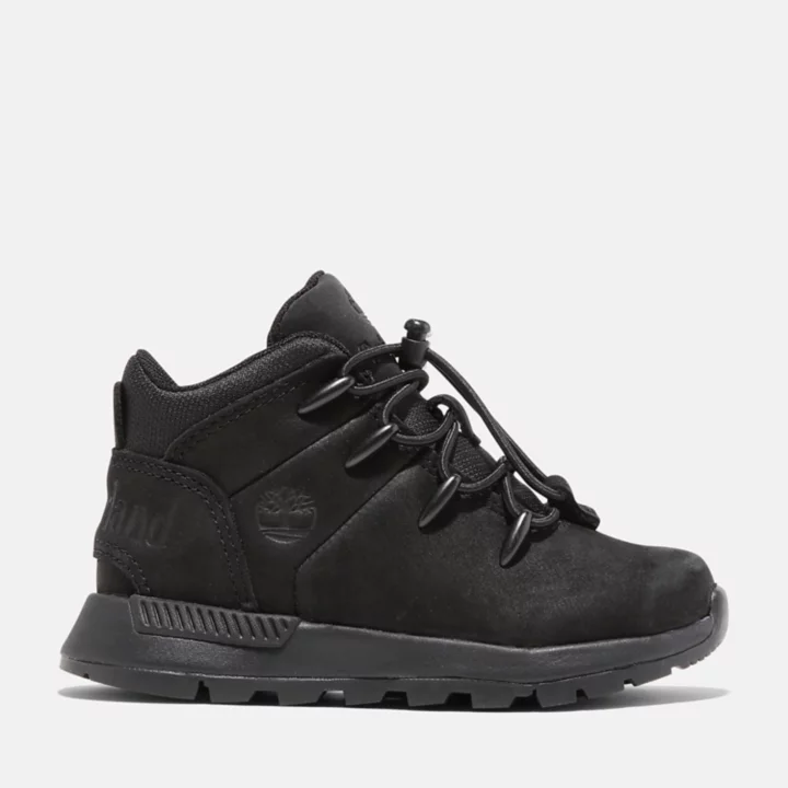 Bota de caminhada Sprint Trekker para crianças pequenas na cor preta.