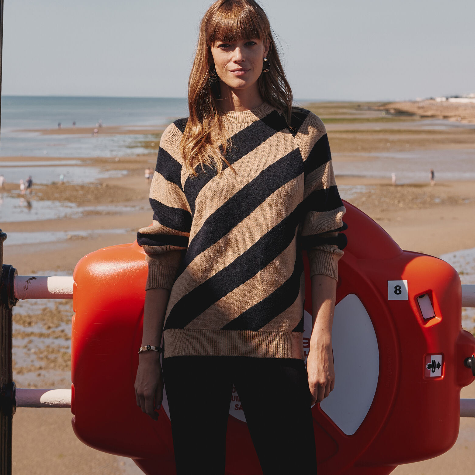 Pull color block femme