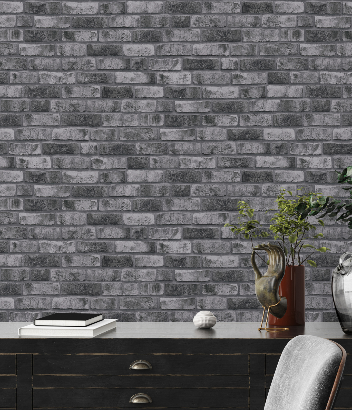 A.S. Creation Vliestapete BRICKS & STONES - grau-anthrazit - Steinoptik - 10 Meter