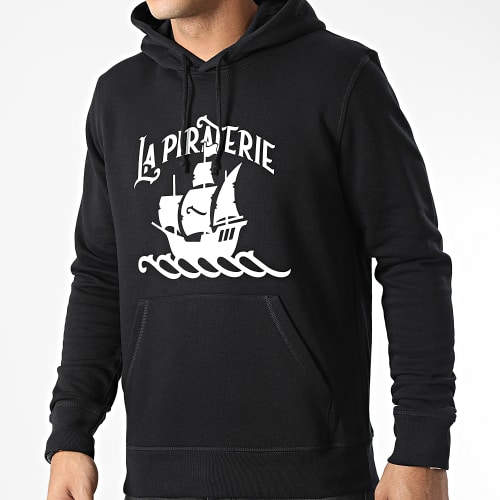 Sweat Capuche Bateau Noir Blanc