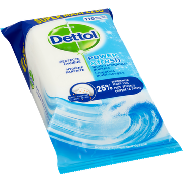 Dettol Multi-Reinigingsdoekjes Power & Fresh Oceaanfris 110 Stuks