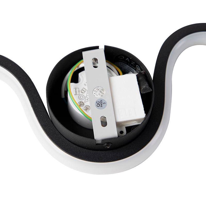 Moderne wandlamp zwart incl. LED - Plomp