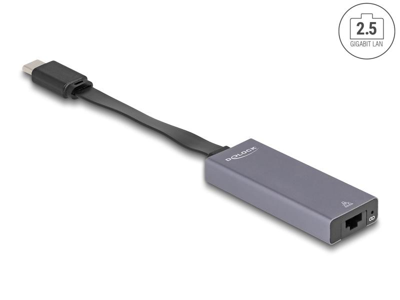 Delock Netzwerk-Adapter USB Typ-C - RJ45, 2.5 Gbps Delock USB Type-C Adapter zu 2.5 Gigabit LAN slim