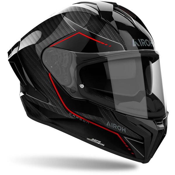 Airoh - Casque Matryx Carbon Stylish Carbone / Rouge / Brillant