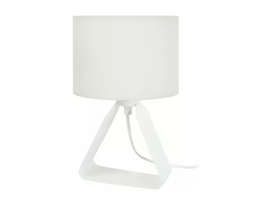 Lampe de chevet géométrique métal ivoire 29 cm.