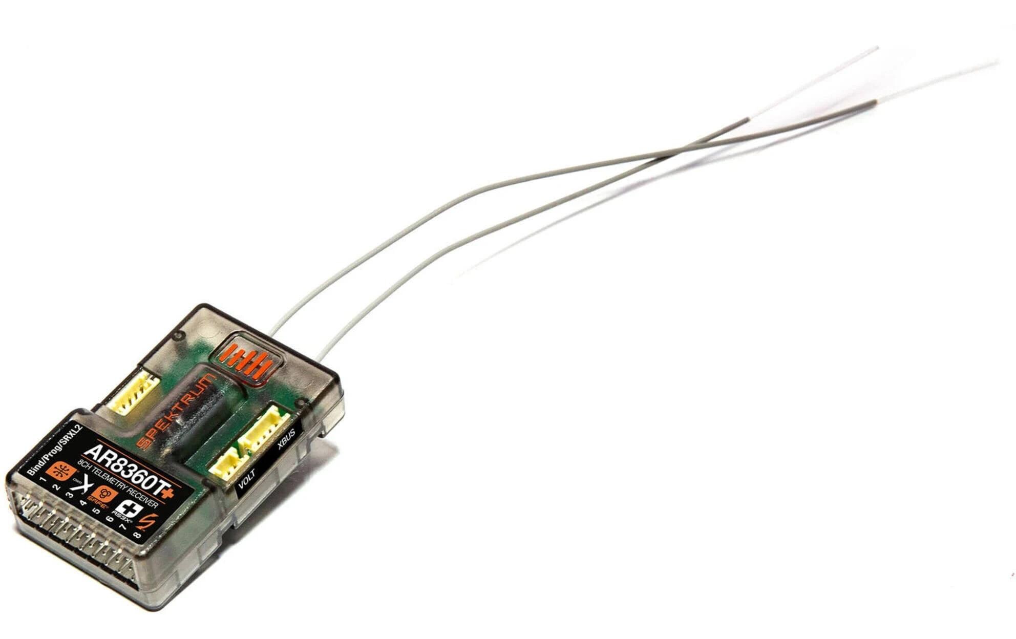Empfänger AR8360T+ 8 Kanal DSMX<br>8-Kanal DSMX Empfänger mit AS3X+, SAFE, SMART Technologie und integrierter Telemetrie