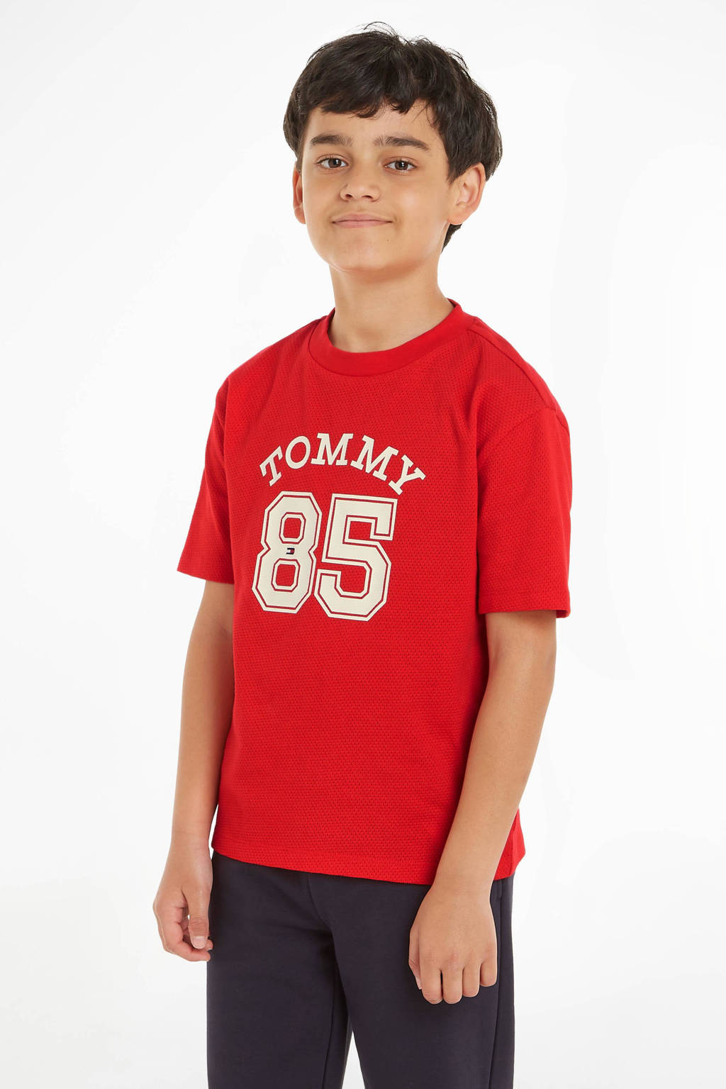 Tommy Hilfiger T-shirt met tekst rood