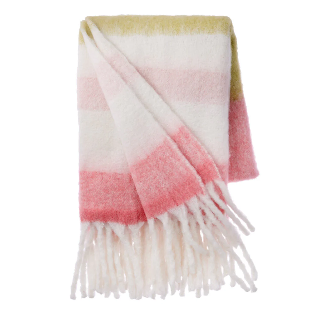 Cozy Living  Mathea tæppe, Striped Coral - 130 x 170 cm.