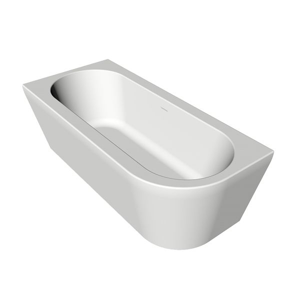 Xenz Charley half vrijstaand bad acryl 180x80x60cm links wit glans met badvulcombinatie wit glans