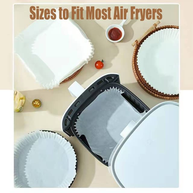 Air Fryer engangspapir med håndtag til frituregryder 100 stk Hvid 20 cm