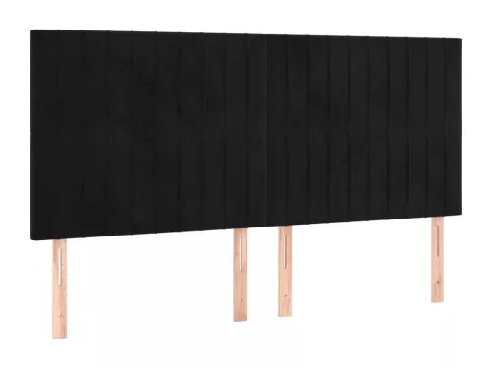 Tête de lit à LED Noir 180x5x118/128 cm Velours