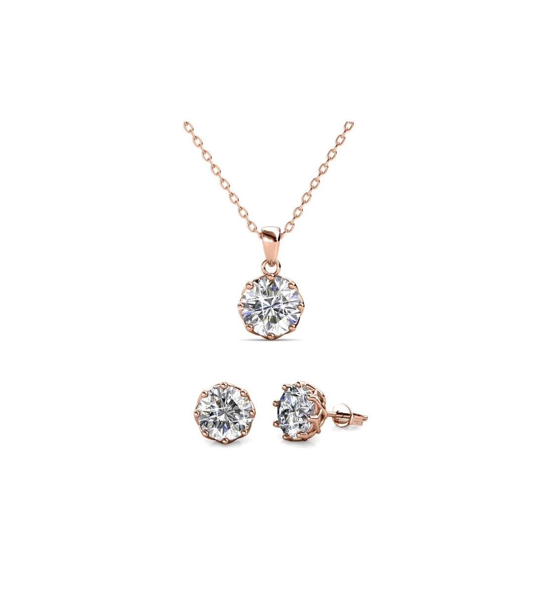 Parure Lily - Or Rosé et Cristal