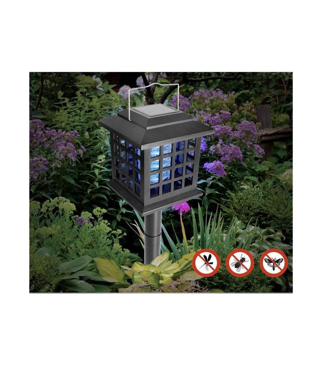 Lampe LED solaire à planter - Anti-moustique - Noir