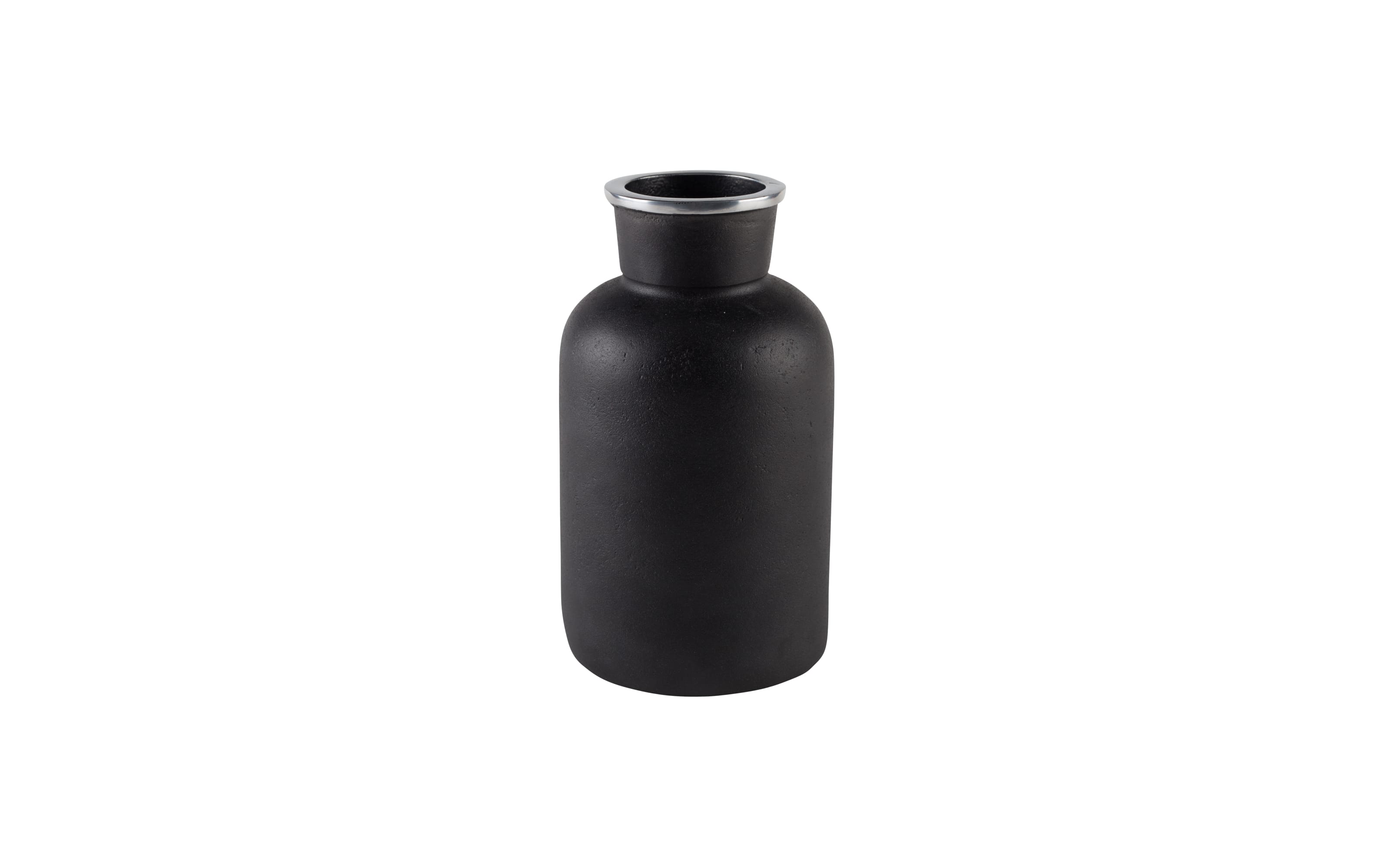 Vase Farma M aus Aluminium in schwarz, 23 cm