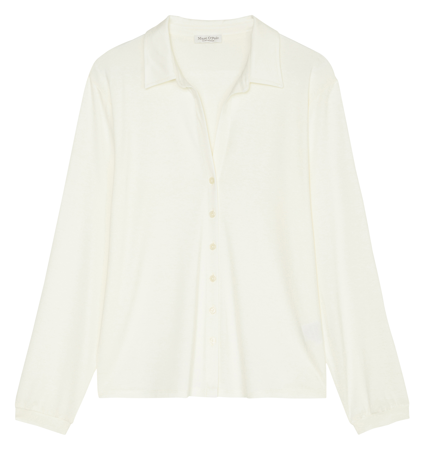 Chemise droite col V | Blanc