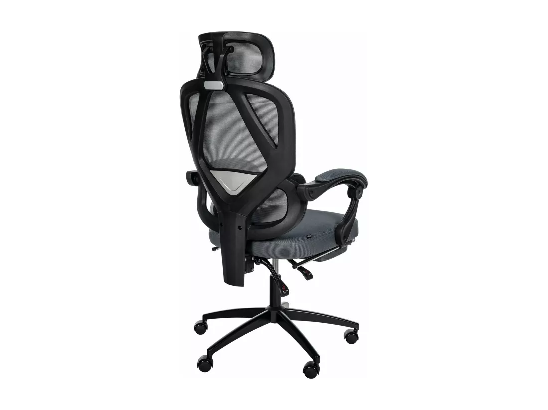 Chaise de bureau - Tissu & Blanc - Gris foncé - Gander