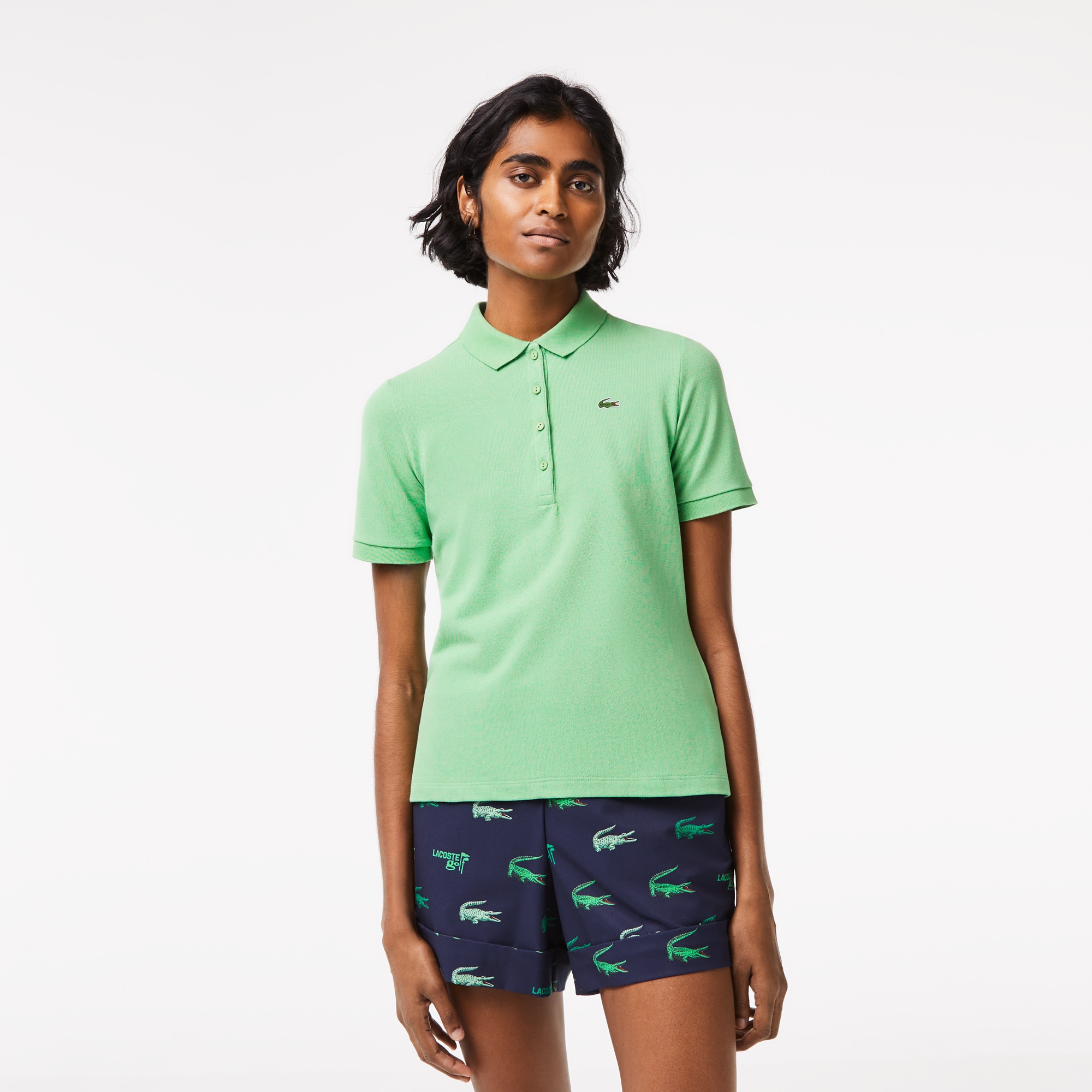 Polo femme slim fit Golf Lacoste SPORT ultra-dry en coton biologique Manches Courtes - Vert - Lacoste - Femme