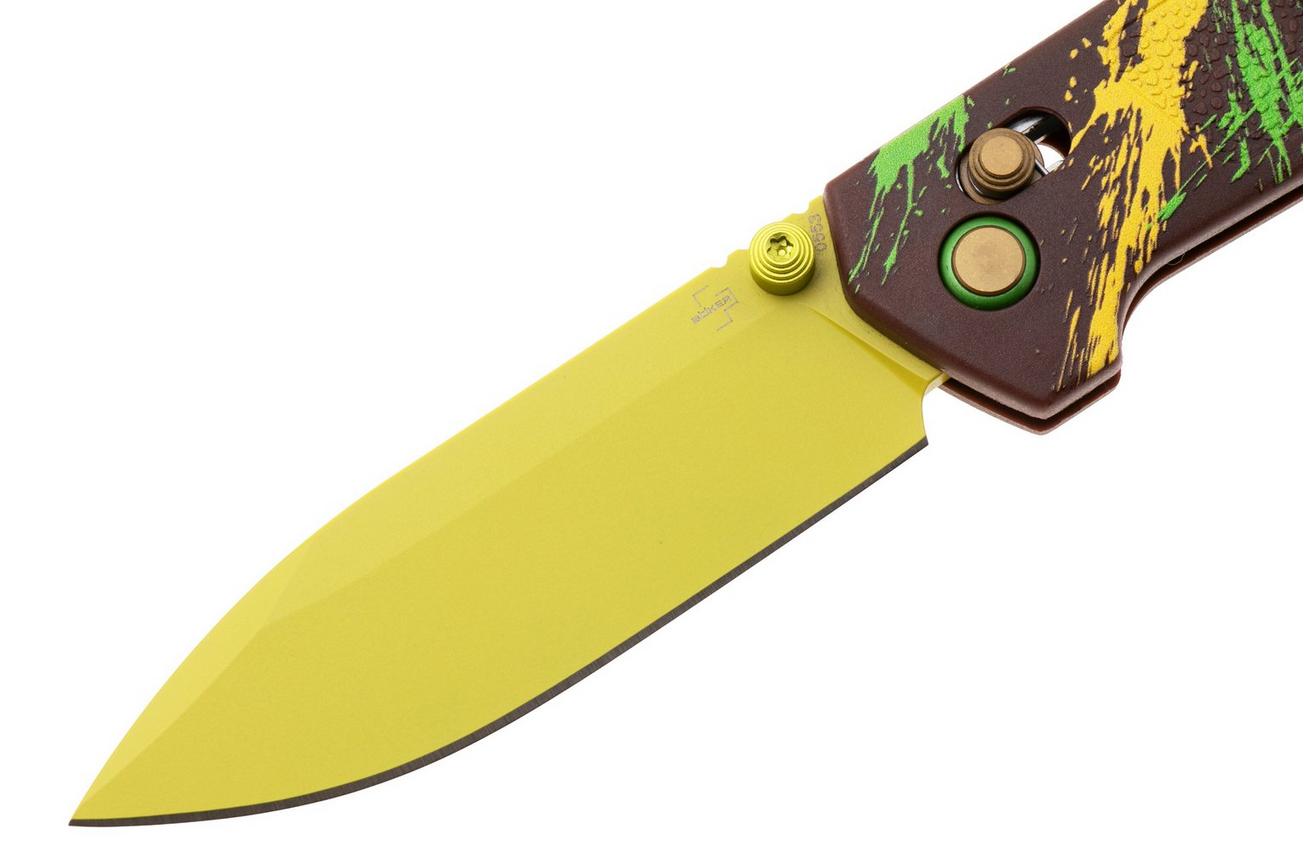Böker Plus Kihon 2 Dubai Chocolate 01BP0038 Pistaccio Green D2, Brown Yellow Green GFN, zakmes, Lucas Burnley design