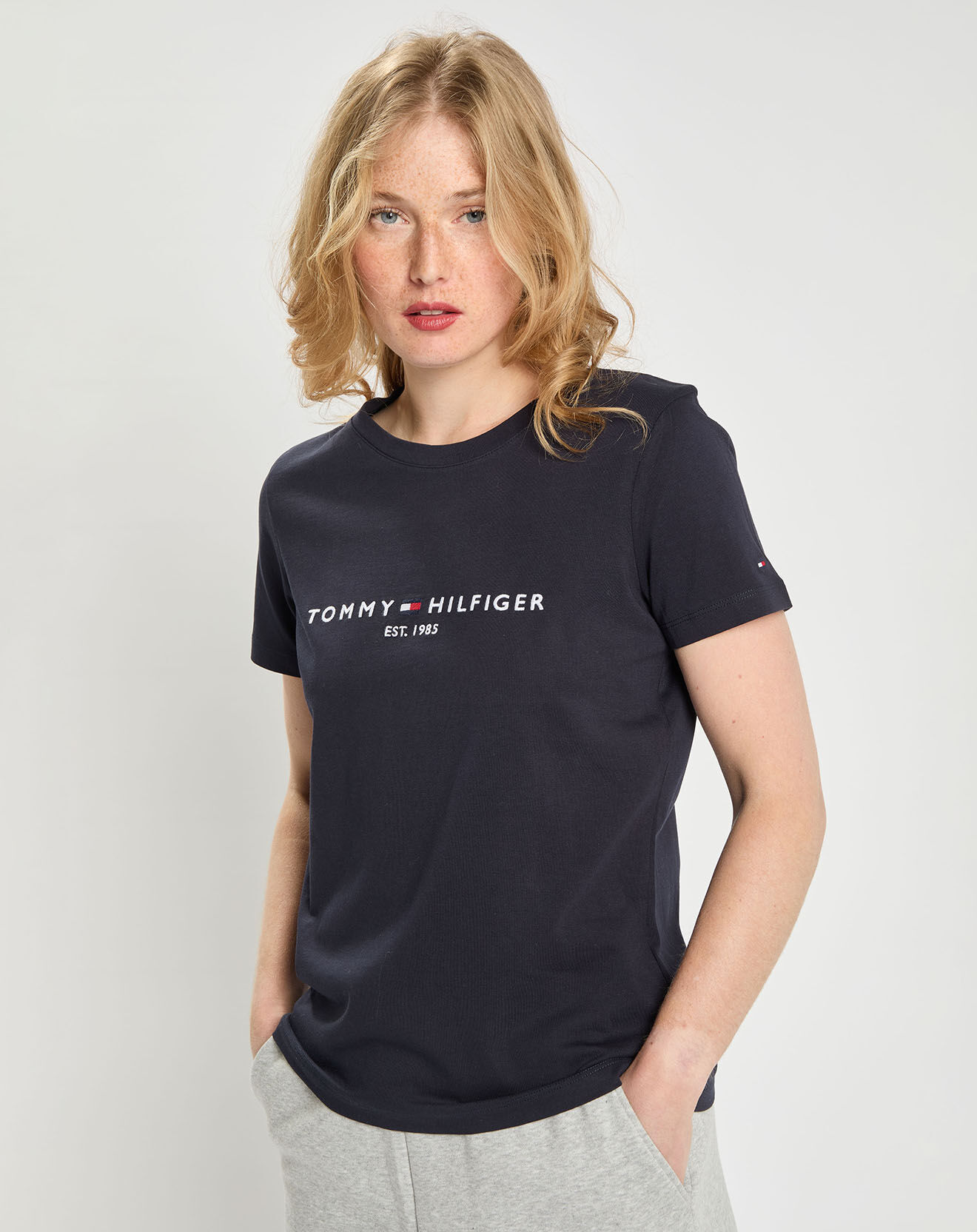 Tommy Hilfiger T-Shirt 100% Coton biologique Regular bleu marine