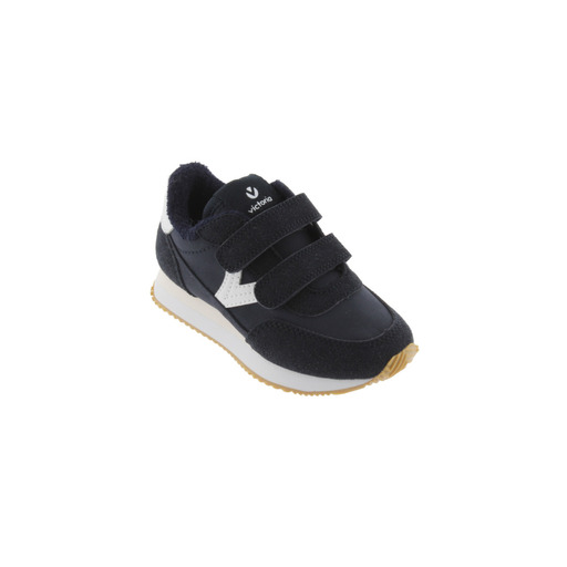 Tênis infantil Victoria Astro em nylon com detalhes em tom sobre tom e fechamento duplo em velcro.