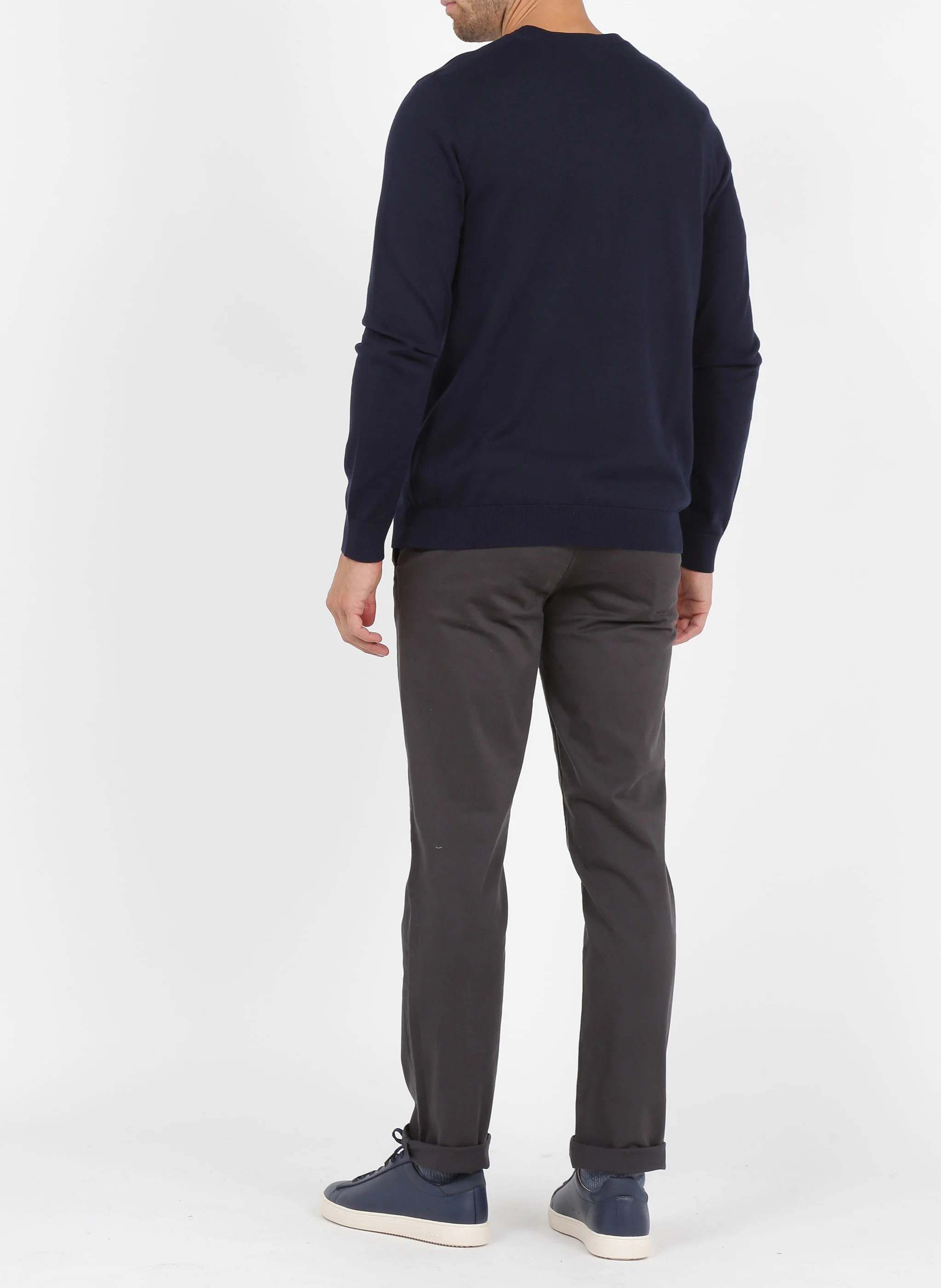 Pull col rond regular-fit en coton | Bleu