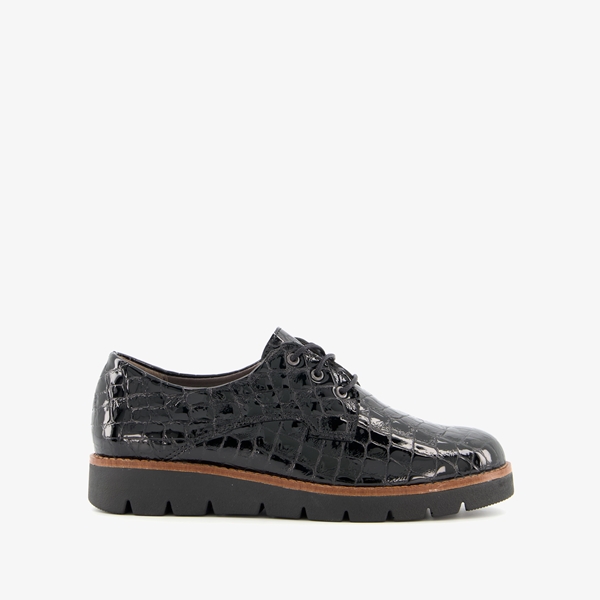 Natuform dames veterschoenen met croco print