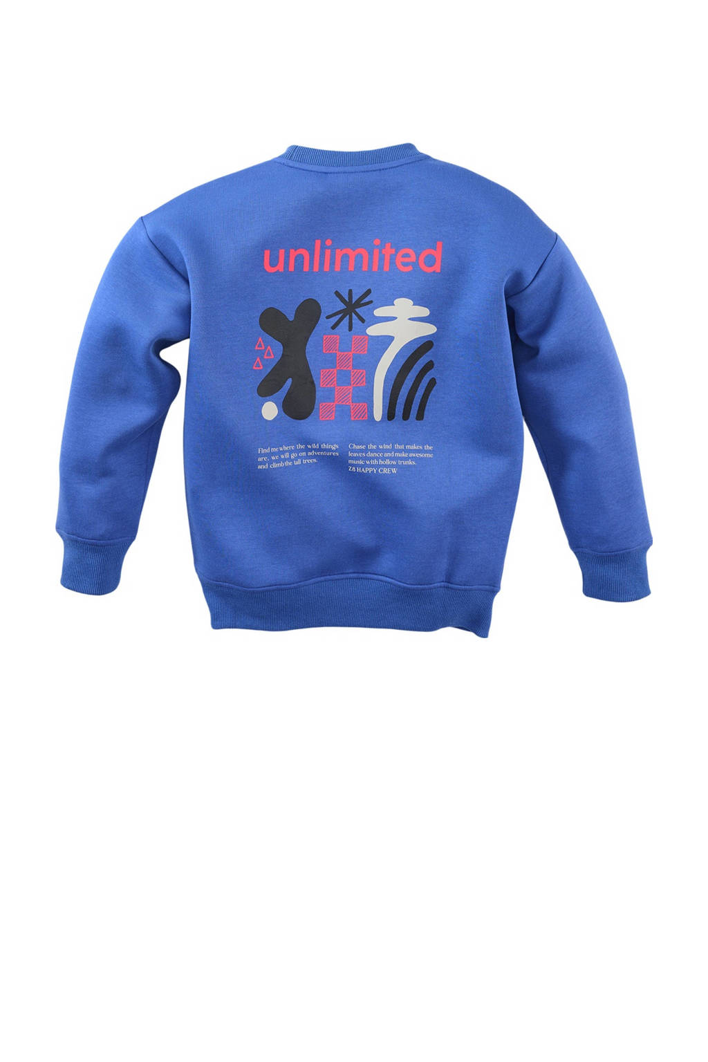 Z8 sweater Alwin met backprint blauw