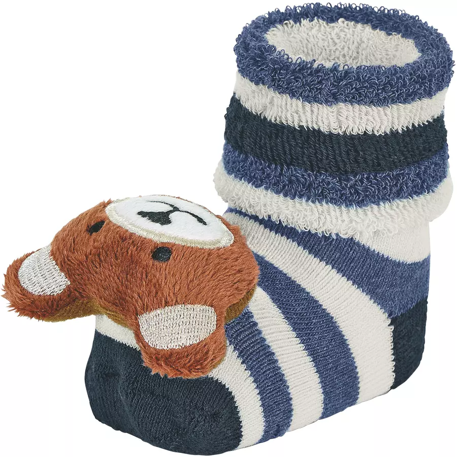 Sterntaler Boys Baby-Rasselsöckchen Bär marine