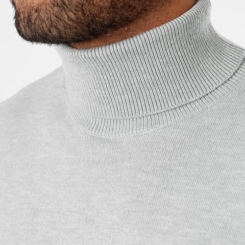 Lot De 2 Pulls Col Roulé 1006 Blanc Gris Chiné