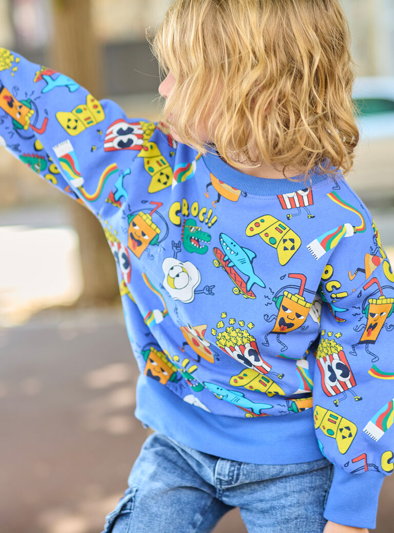 Sweat bleu imprimé pour garçon