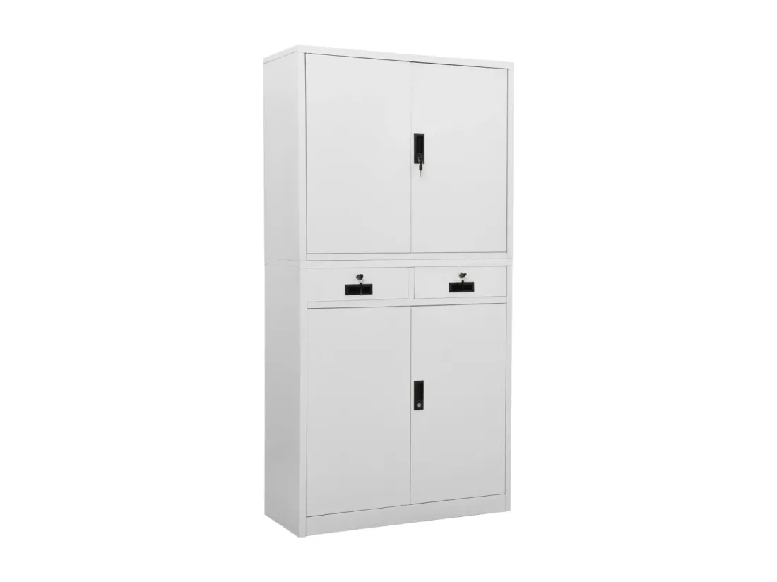 Armoire de bureau Gris clair 90x40x180 cm Acier