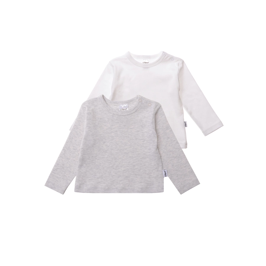 Liliput Langarmshirts im 2er Set grau-melange weiss