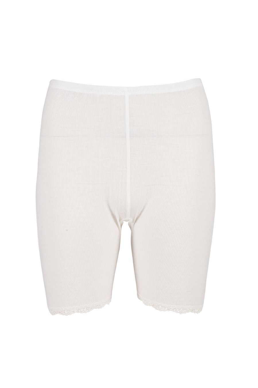 Flora Shorts i merinoull med blondekant