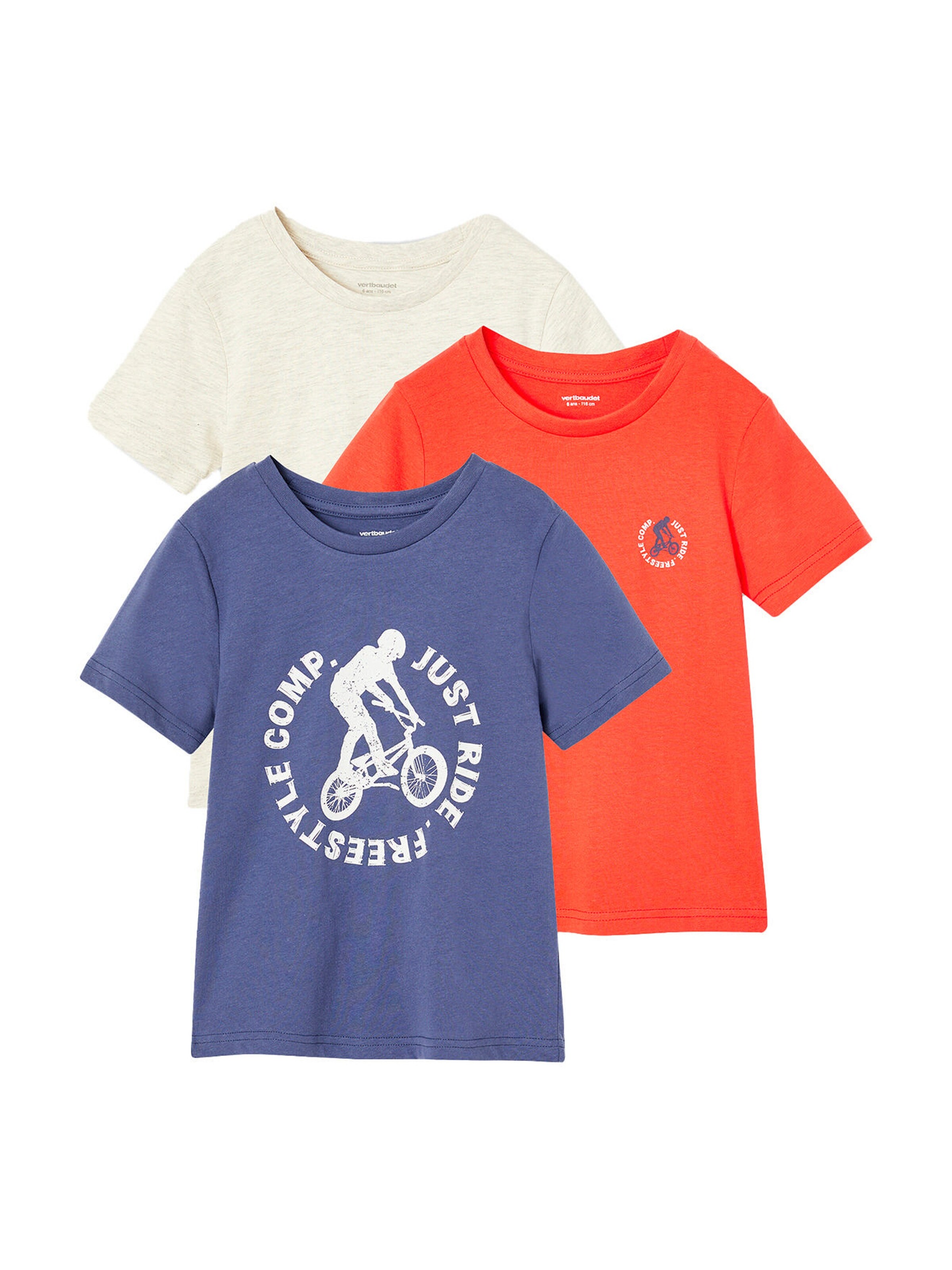 Vertbaudet 3er-Pack Jungen T-Shirts BASIC tinte