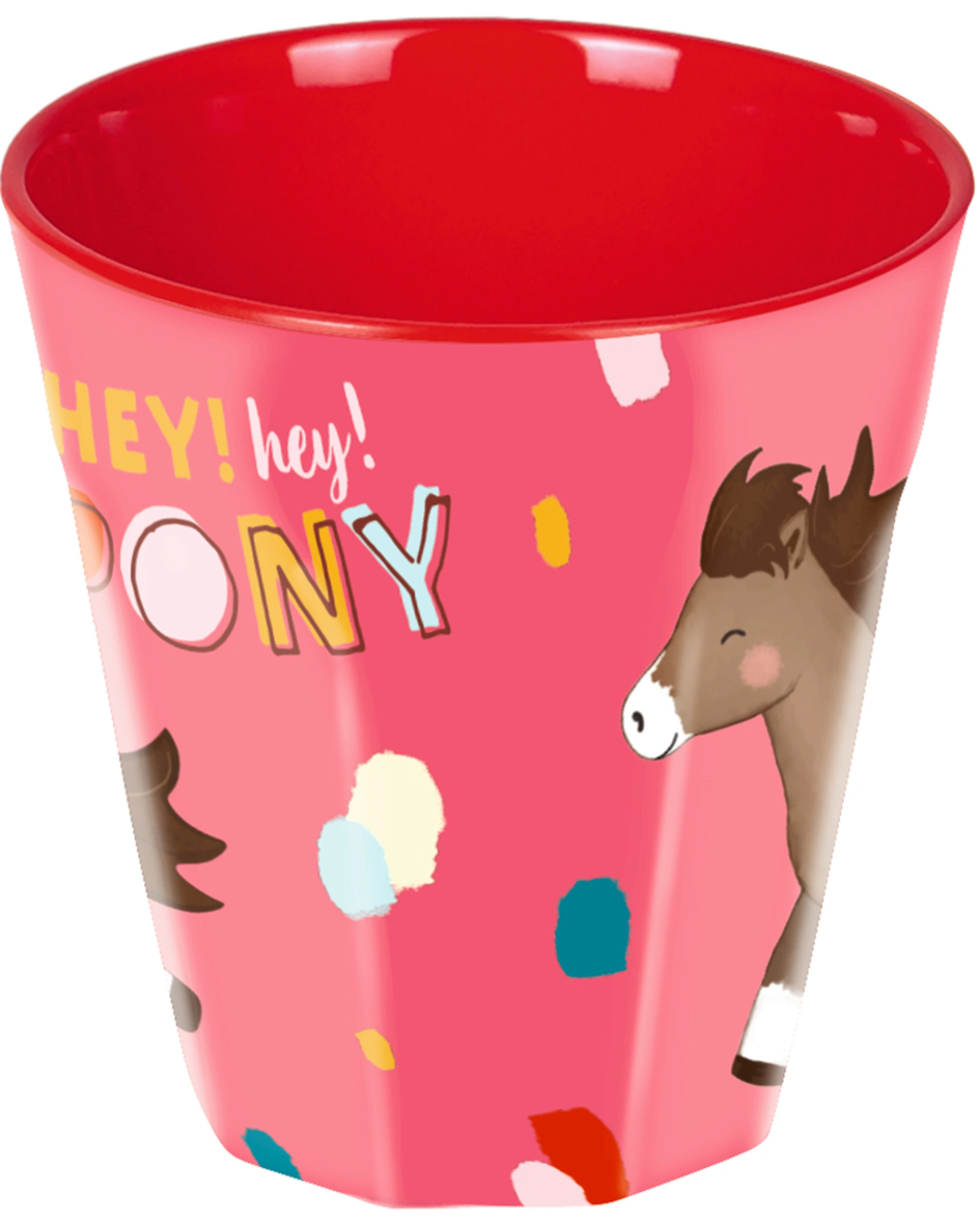 Becher MEIN KLEINER PONYHOF (Ø 7,5cm) in rot