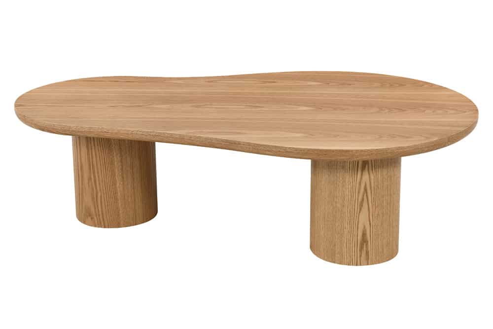 Stilvoller Couchtisch ORGANIKO 130cm natur Eiche organische Form