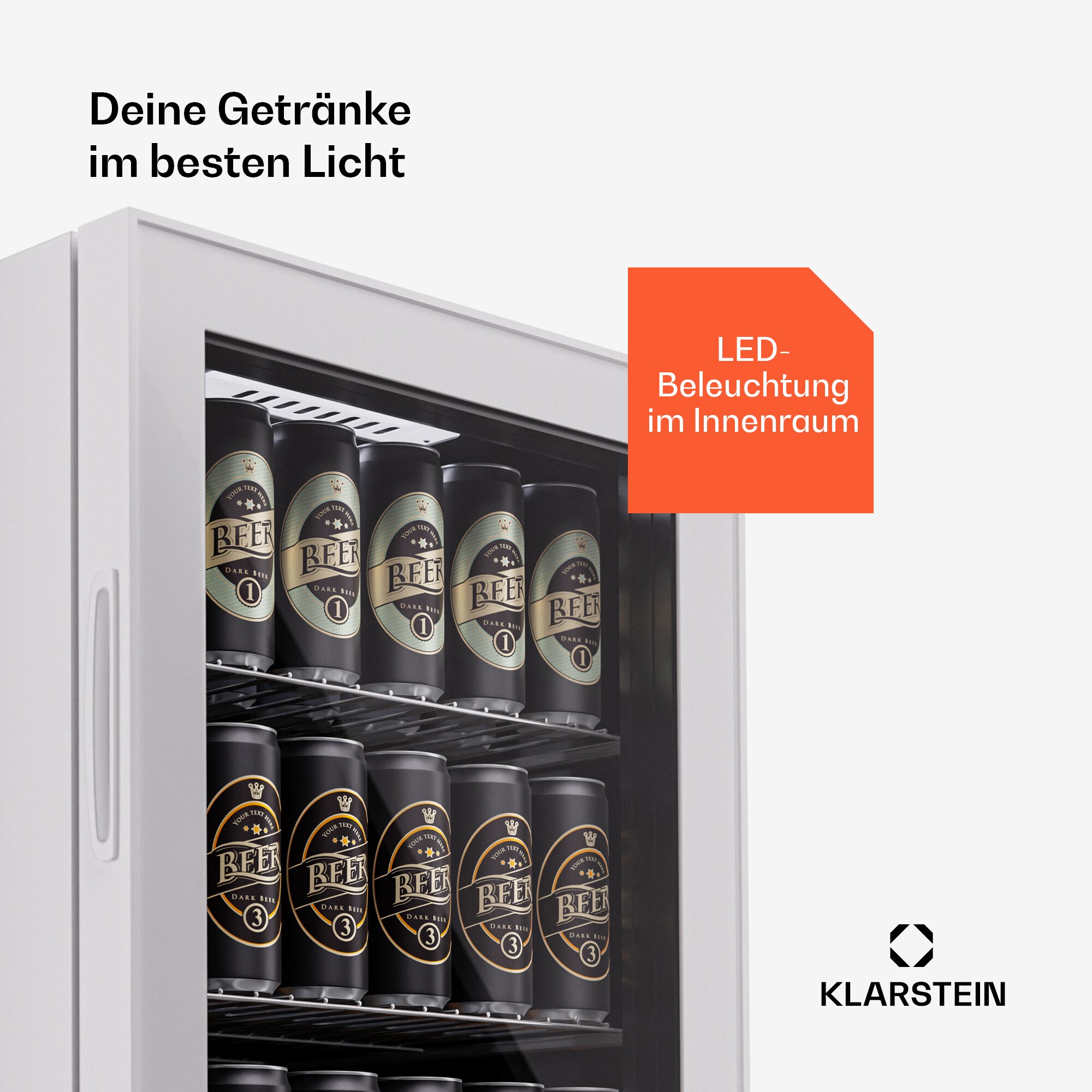Beersafe 74 Slim Kühlschrank 74 Liter 3 Böden Panoramaglastür Quartz 74 Liter