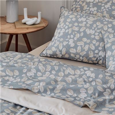 Linge de lit percale motif feuilles