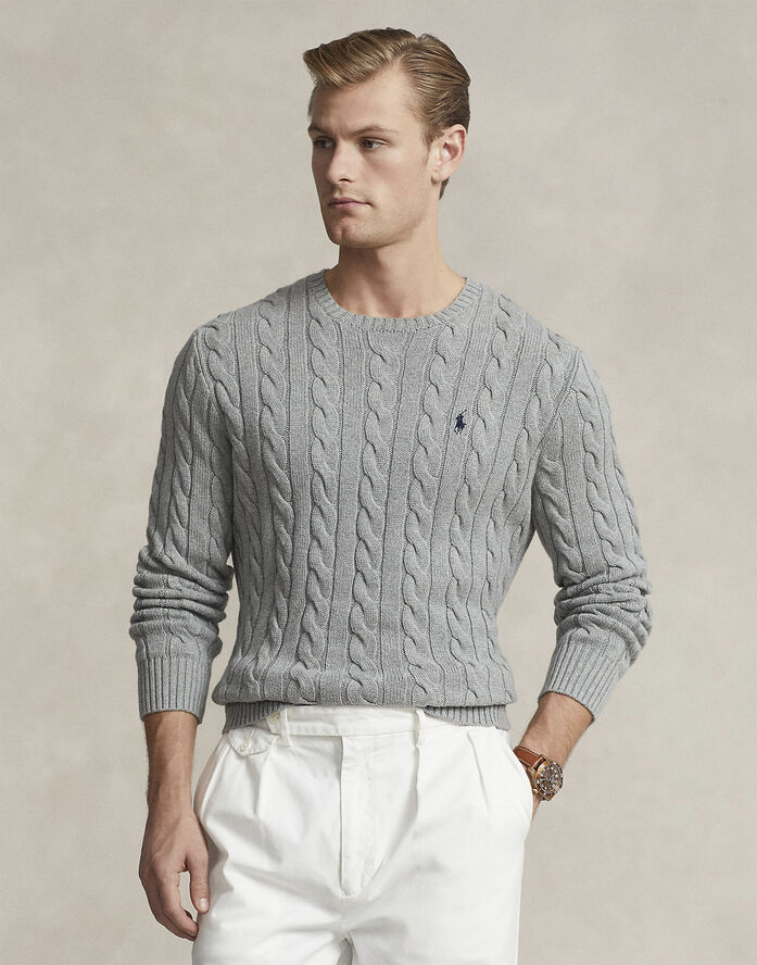 Polo Ralph Lauren Cable-Knit Cotton Sweater Grå