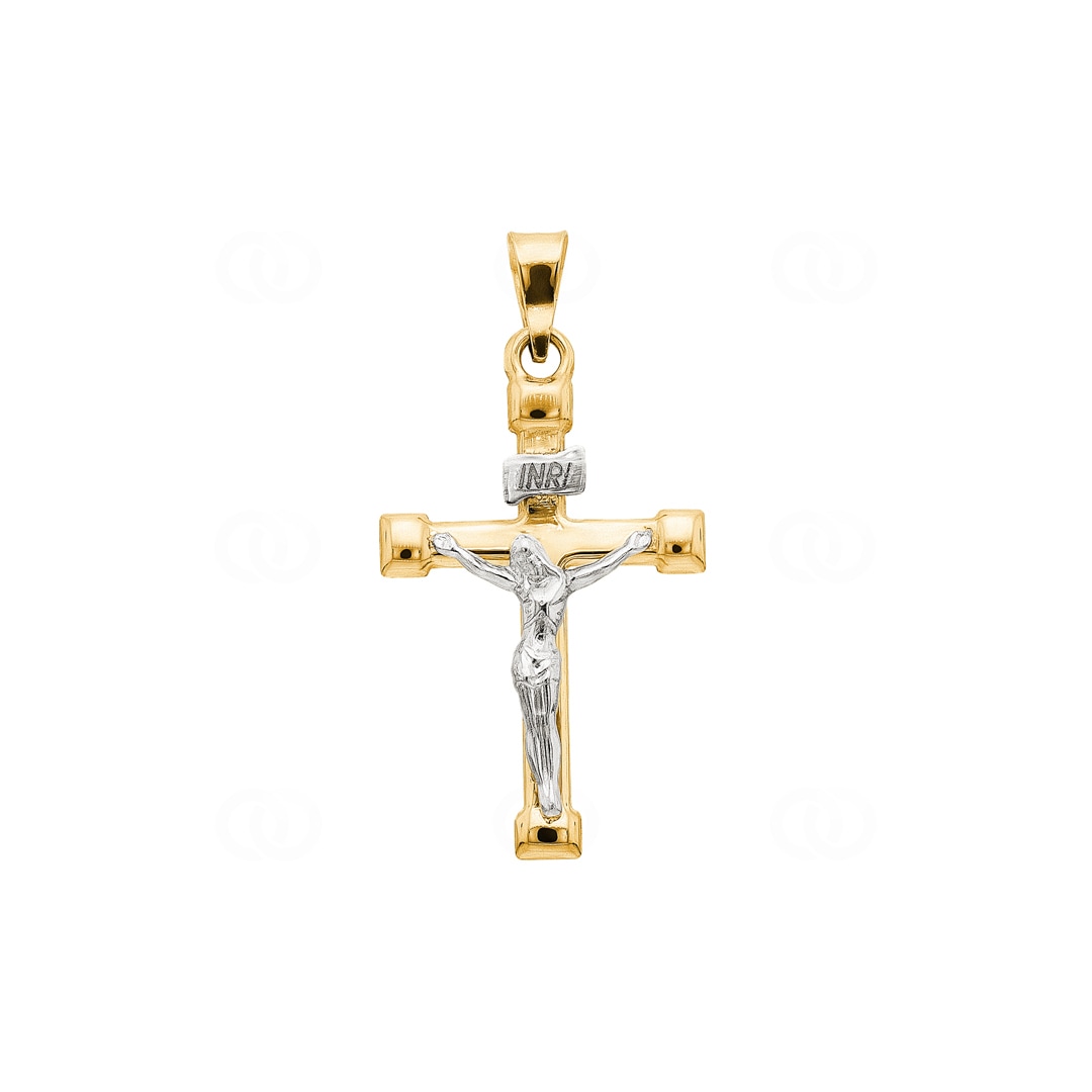 Anhänger 750/18 K Gelbgold Kreuz mit Jesus 36 x 22mm