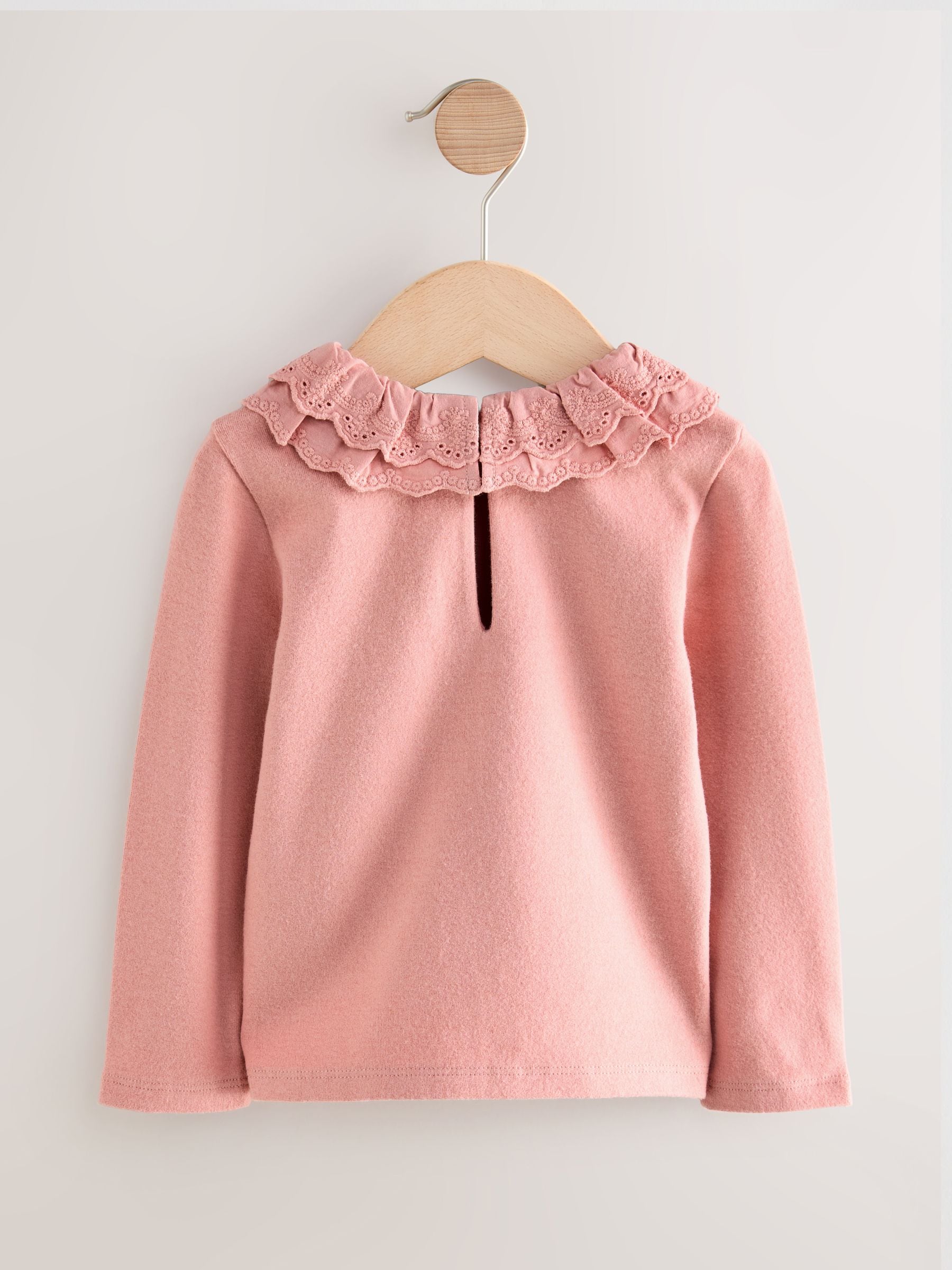 Roze - Top met kraag en lange mouwen (3mnd-7jr)