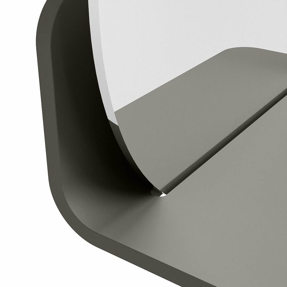 Mondiaz Spot spiegel rond Ø30cm met planchet smoke