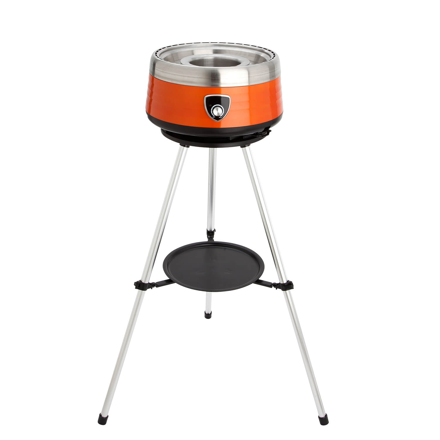 Leichter Aluminiumgrill Ø 38 cm mit Transporttasche: Vulcano - der multifunktionale Holzkohlegrill inkl. 2 Grillaufsätzen + Hitzeschutzlifter