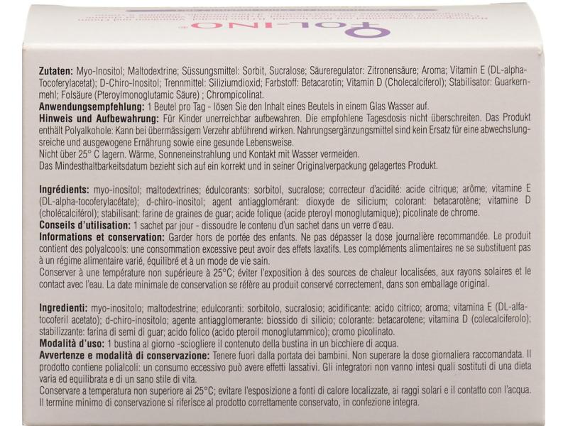 Fol-Ino Pulver 30 Beutel Vegane Nahrungsergänzung mit Myo-Inositol, D-Chiro-Inositol, Vitaminen und Chrom