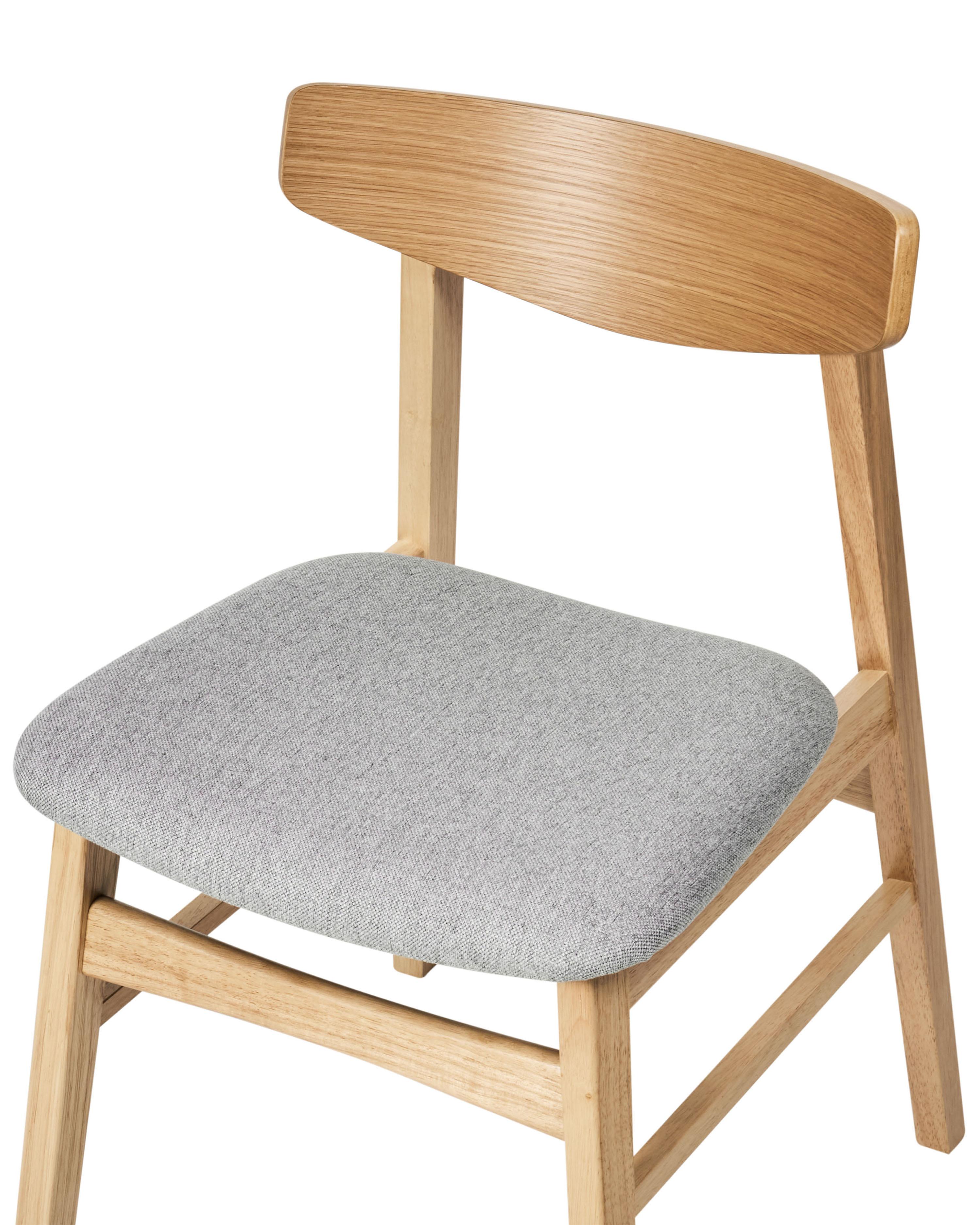 Set van 2 eetkamerstoelen SMILEY Hout Lichtgrijs