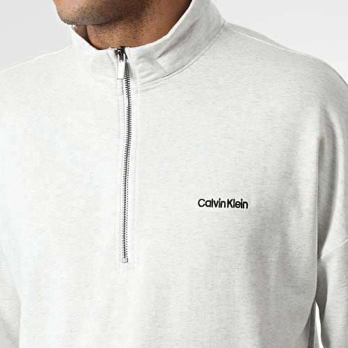 Sweat Col Zippé NM2299E Beige Clair Chiné