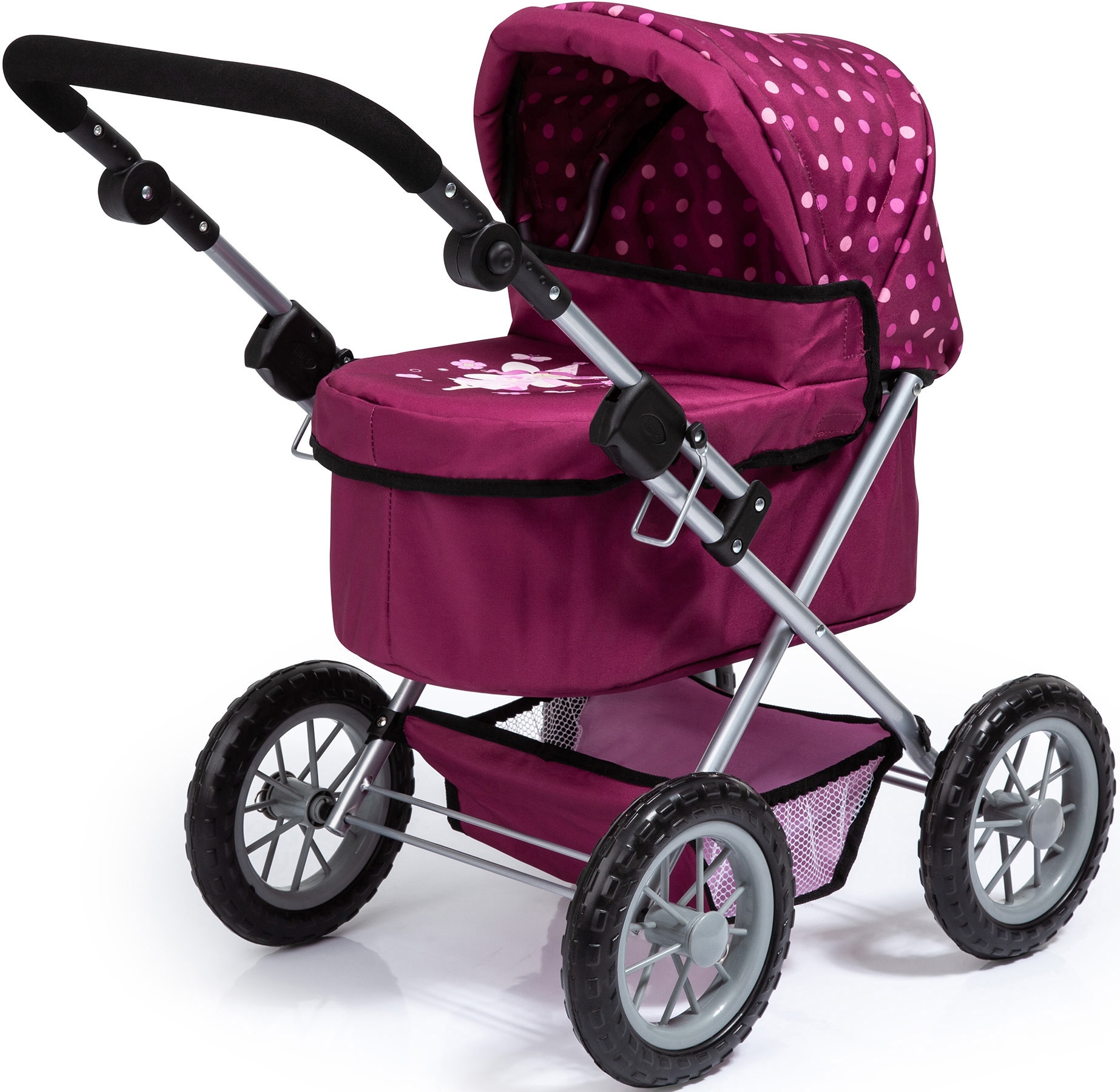 Bayer Puppenwagen »Trendy, bordeaux« mit Wickeltasche